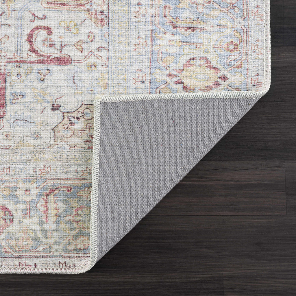 Cream Rust Leeston Washable Rug - Clearance