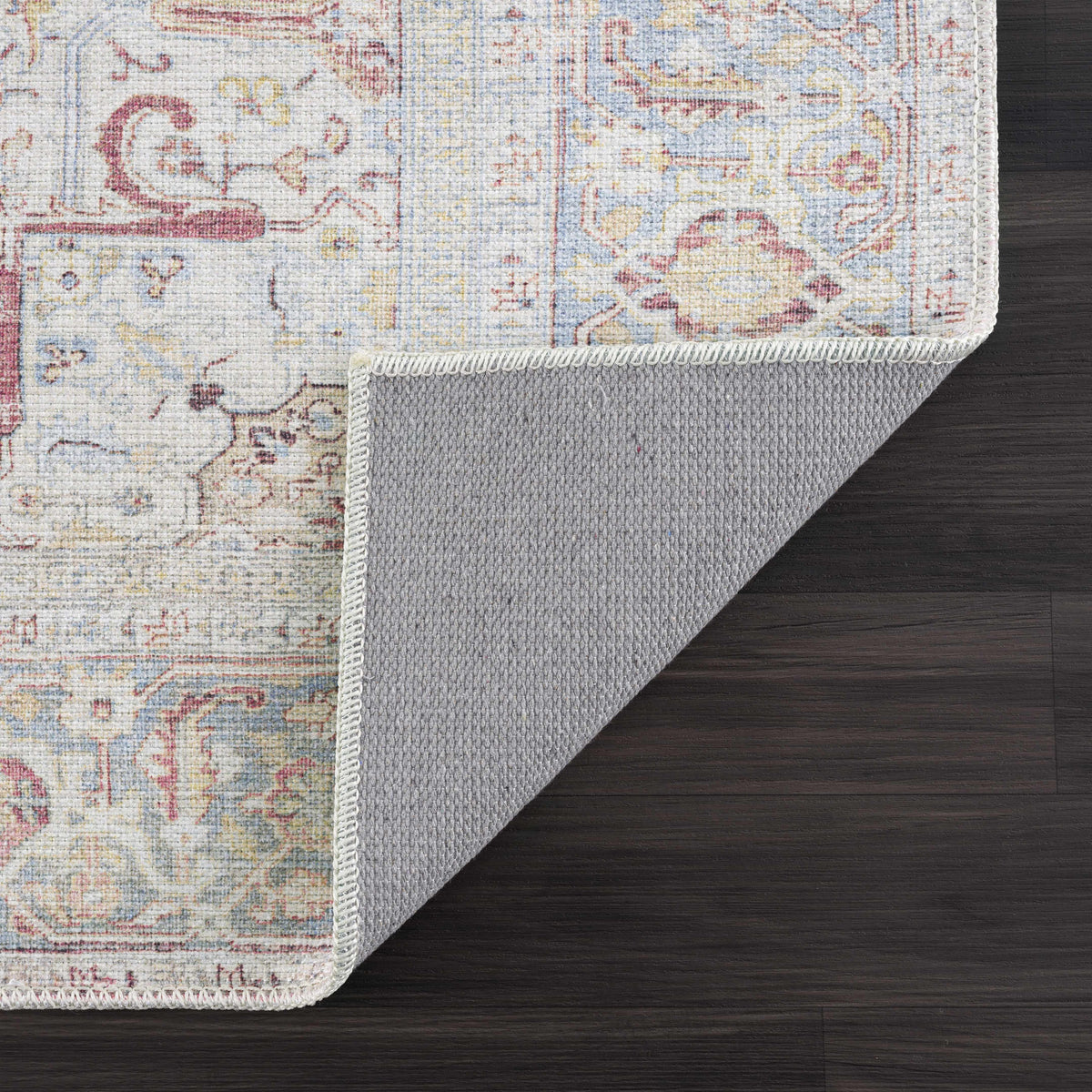 Cream Rust Leeston Washable Rug - Clearance