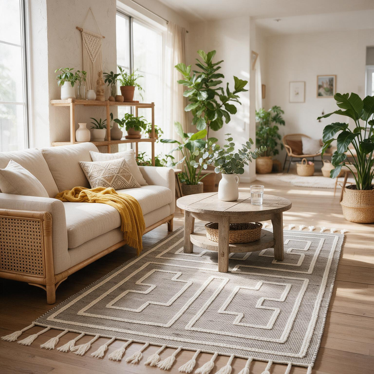 Azra Tasseled Jute&Wool Rug - Clearance