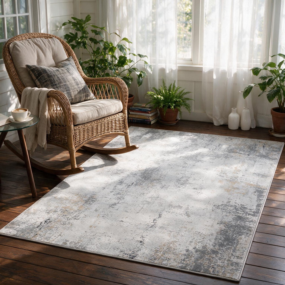 Baranduda Abstract Gray Luxe Rug