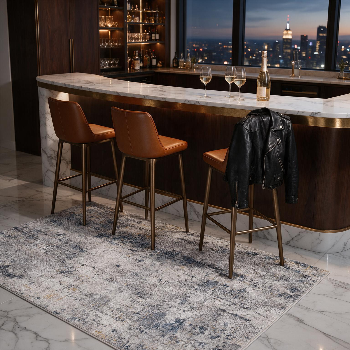 Odell Abstract Luxe Fringe Rug