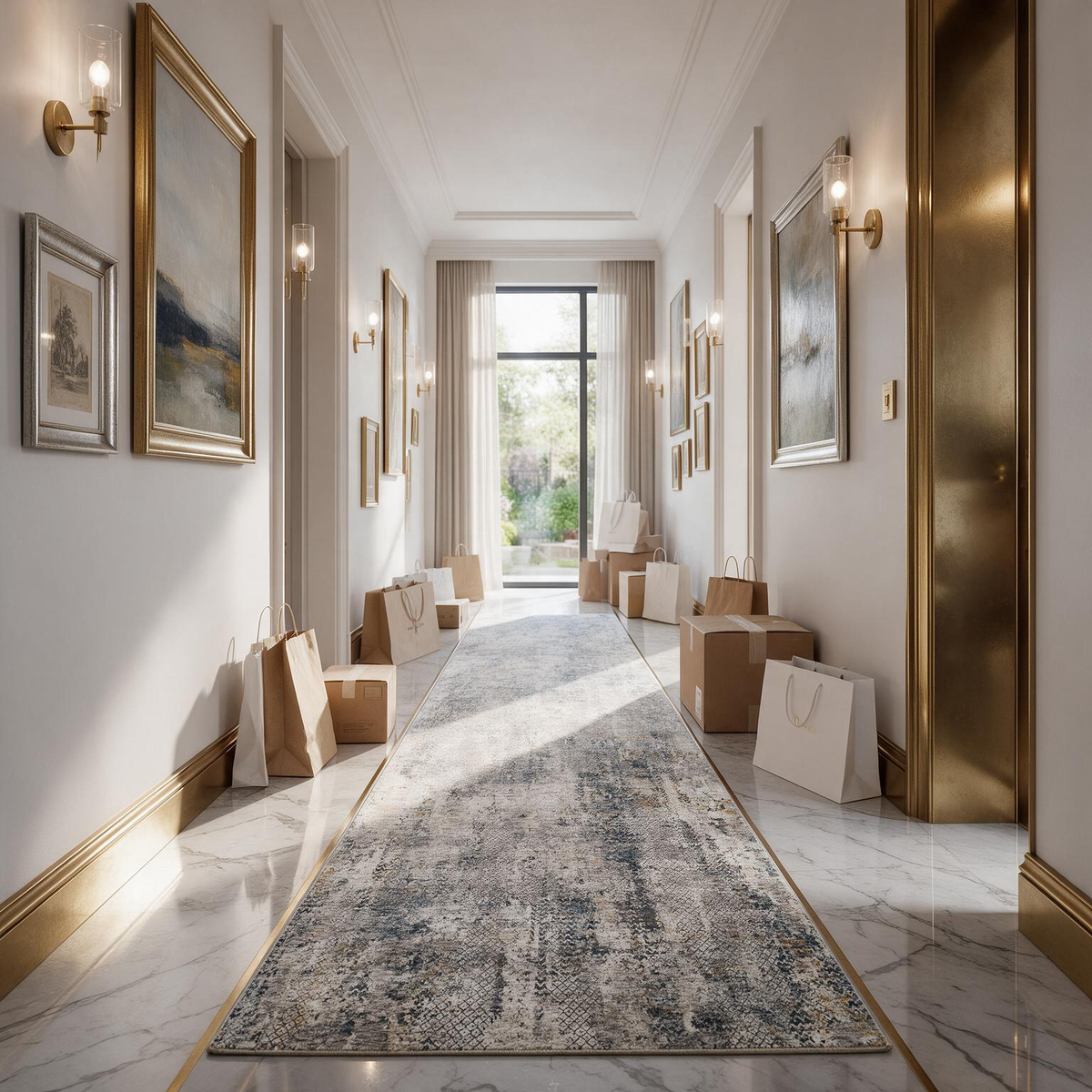 Odell Abstract Luxe Fringe Rug