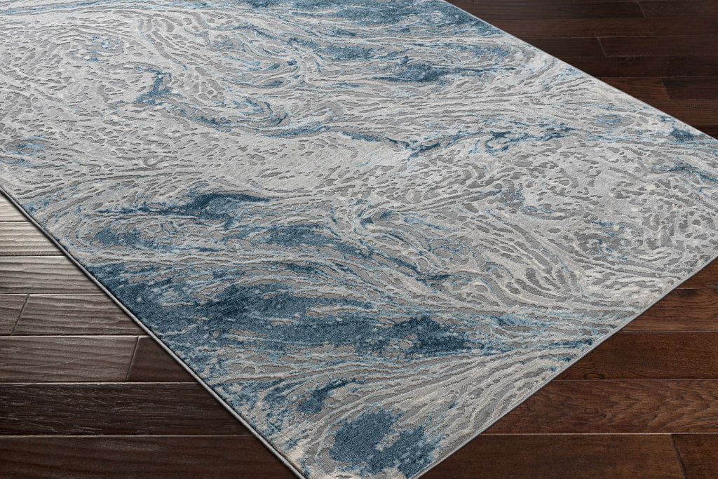 Lambton Blue Marble Area Rug - Clearance