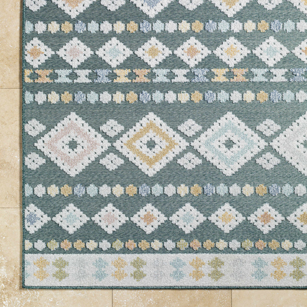 Metta Medium Green Outdoor Area Rug - Clearance