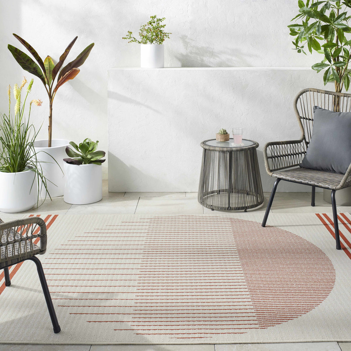 Nabil Cream Outdoor Area Rug - Clearance
