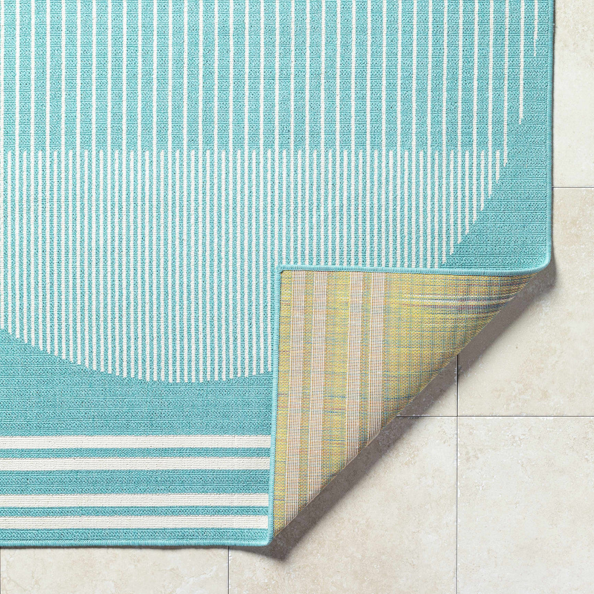 Nabil Aqua Outdoor Area Rug - Clearance