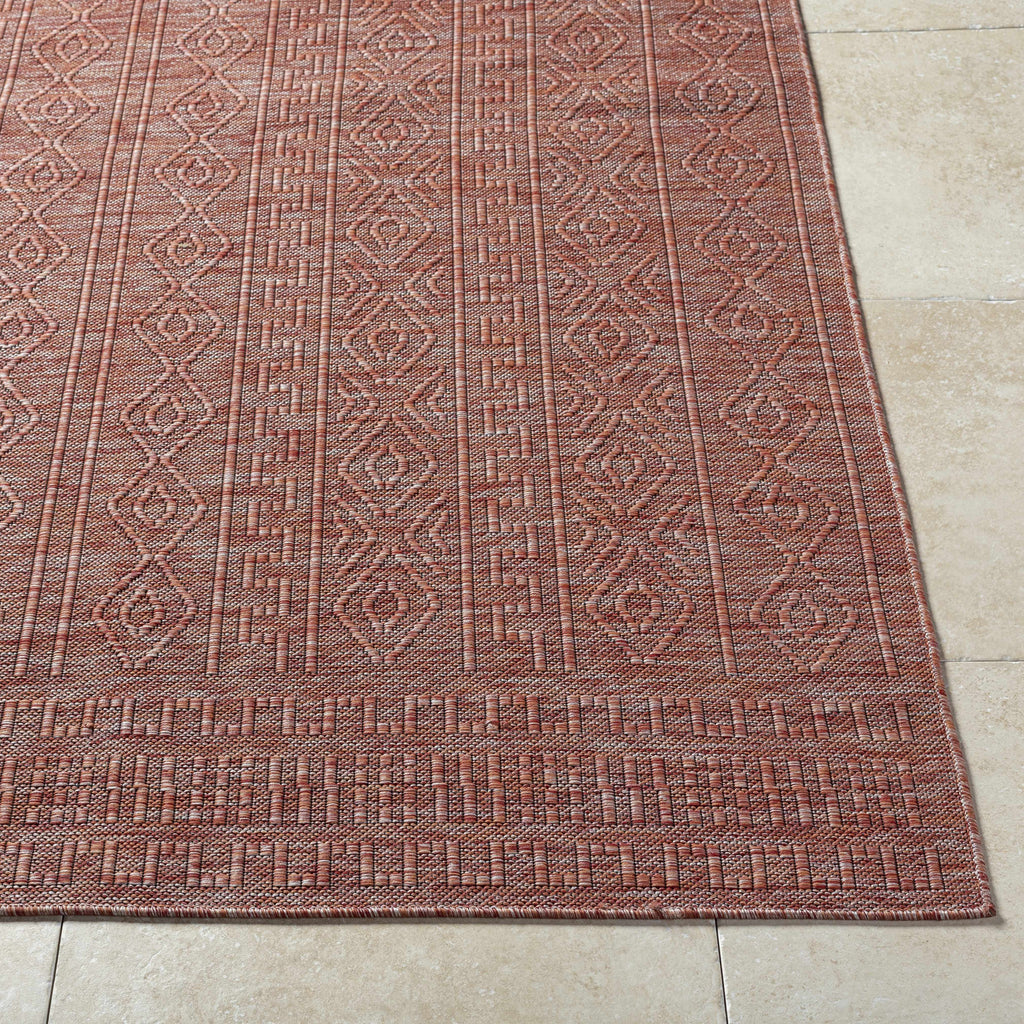Nuela Burgundy Outdoor Area Rug - Clearance