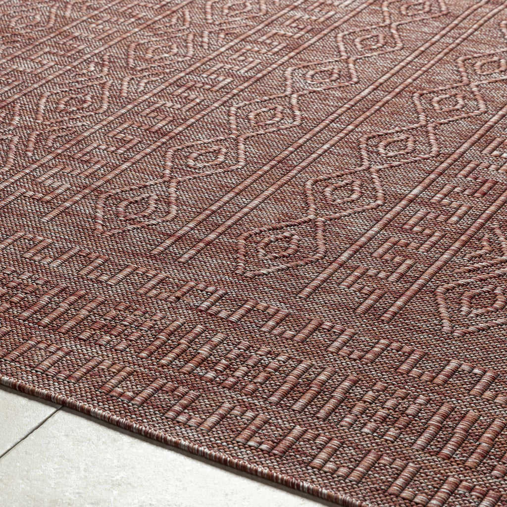 Nuela Burgundy Outdoor Area Rug - Clearance