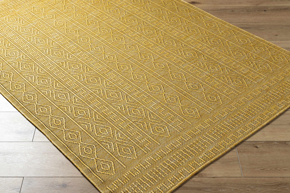 Nuela Mustard Outdoor Area Rug - Clearance