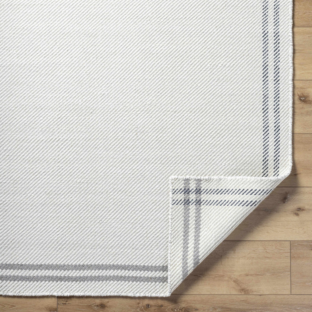 Nimue Cream & Charcoal Bordered Area Rug - Clearance