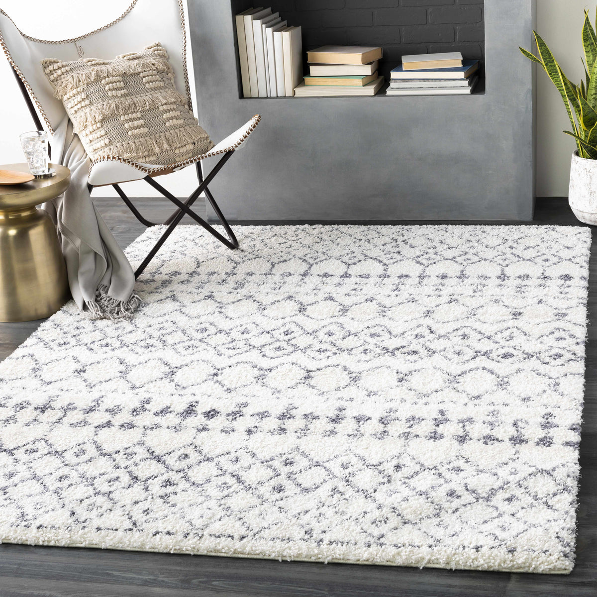White Gray Navassa Rug - Clearance