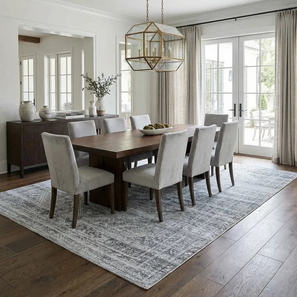Barny Gray Blue Washable Rug - Clearance