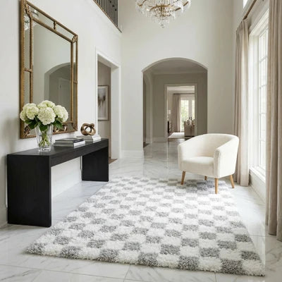 Atelier Graphite Light Gray White Contemporary Rug