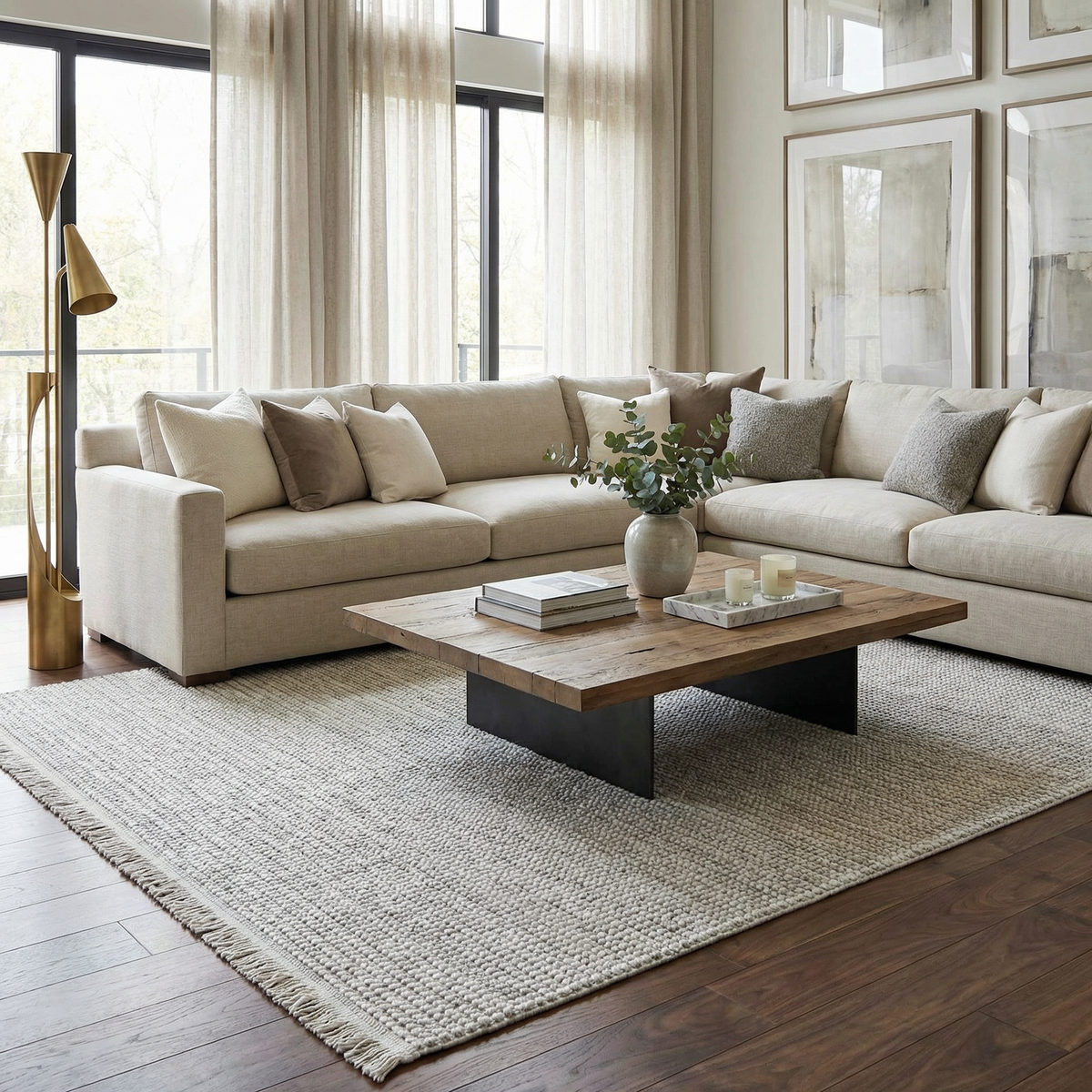 Terra Weave Meadow Cream Farmhouse Rug