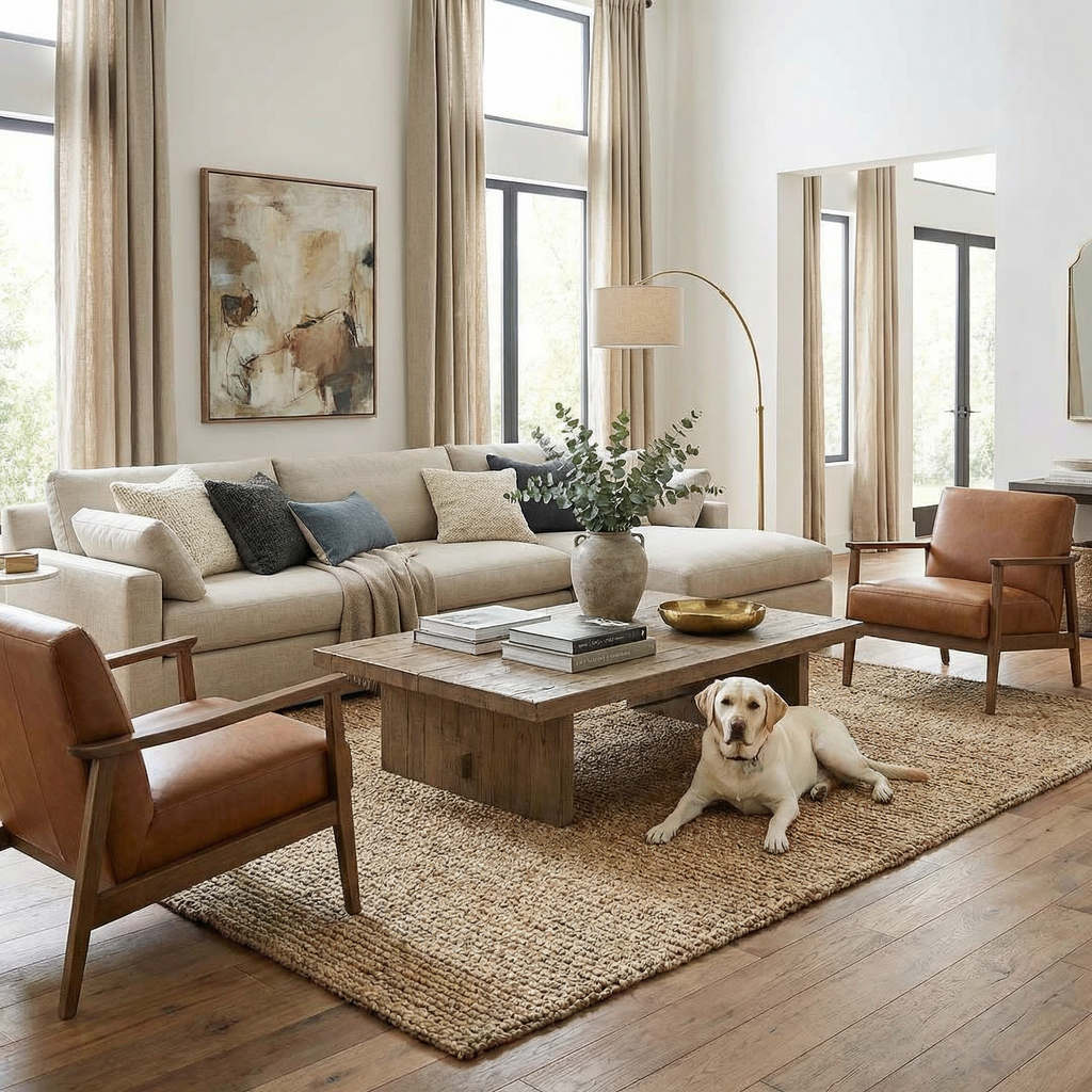Sunfolk Braidsong Tan Farmhouse Rug