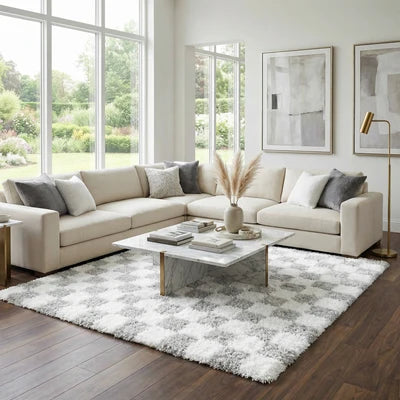 Atelier Graphite Light Gray White Contemporary Rug