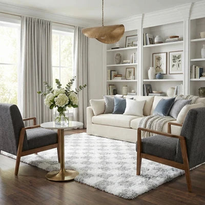 Atelier Graphite Light Gray White Contemporary Rug