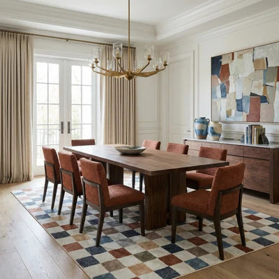 Alie Colorful Checkered Washable Runner Rug