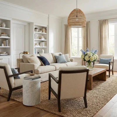 Sunfolk Braidsong Tan Farmhouse Rug