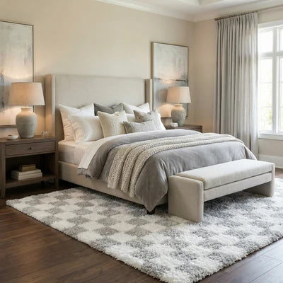 Atelier Graphite Light Gray White Contemporary Rug
