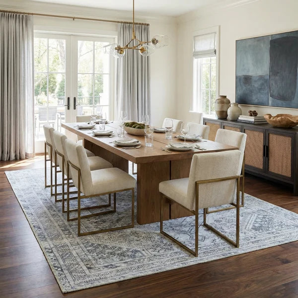 Barny Gray Denim Washable Rug - Clearance