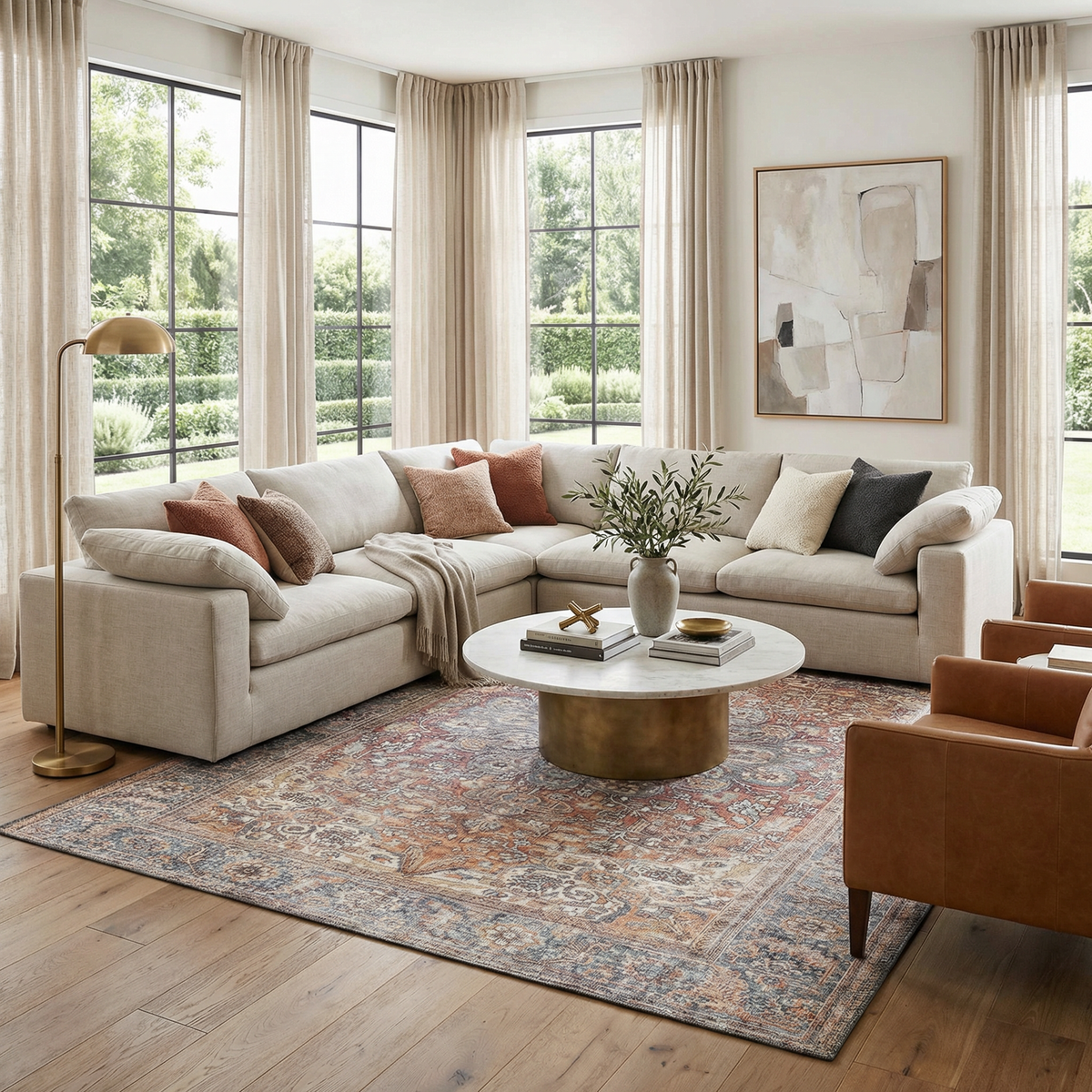 Rust Gardnertown Medallion Washable Area Rug - Clearance