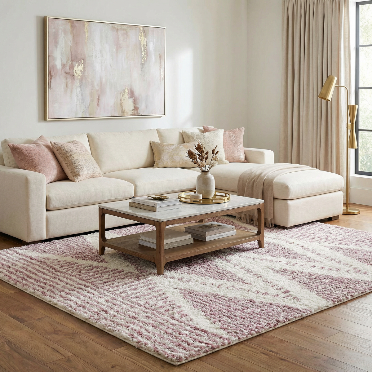 Trunding Plush in Pink Area Rug