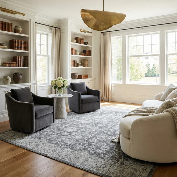 Barny Gray Blue Washable Rug - Clearance