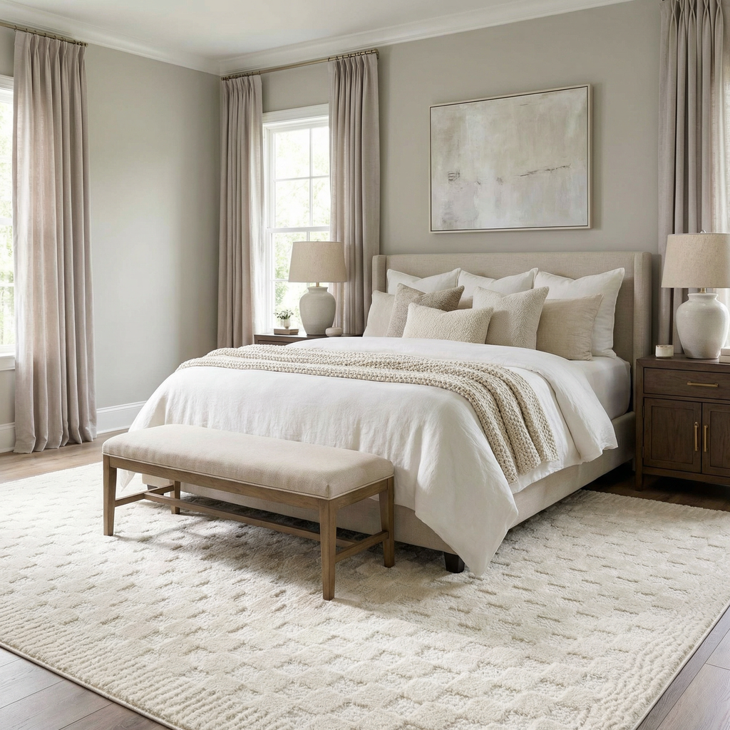 Aveline Elodie Ivory & Off White Contemporary Rug