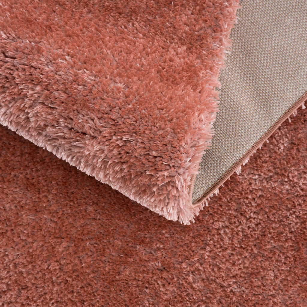 Rosava Dusty Pink Subtle Wavy Abstract Modern Minimalist Polyester Machine Woven Area Rug - Clearance