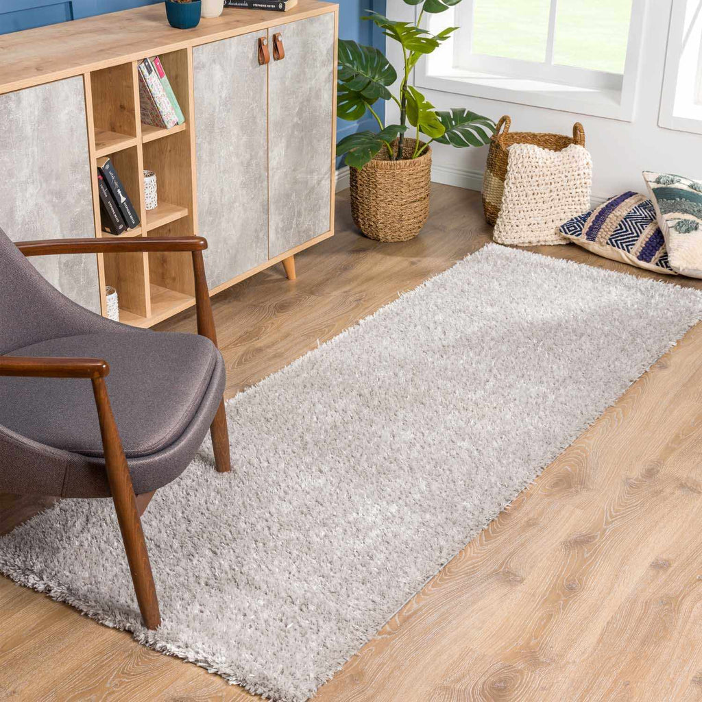 Lunaro Gray Subtle Wavy Abstract Modern Minimalist Polyester Machine Woven Area Rug