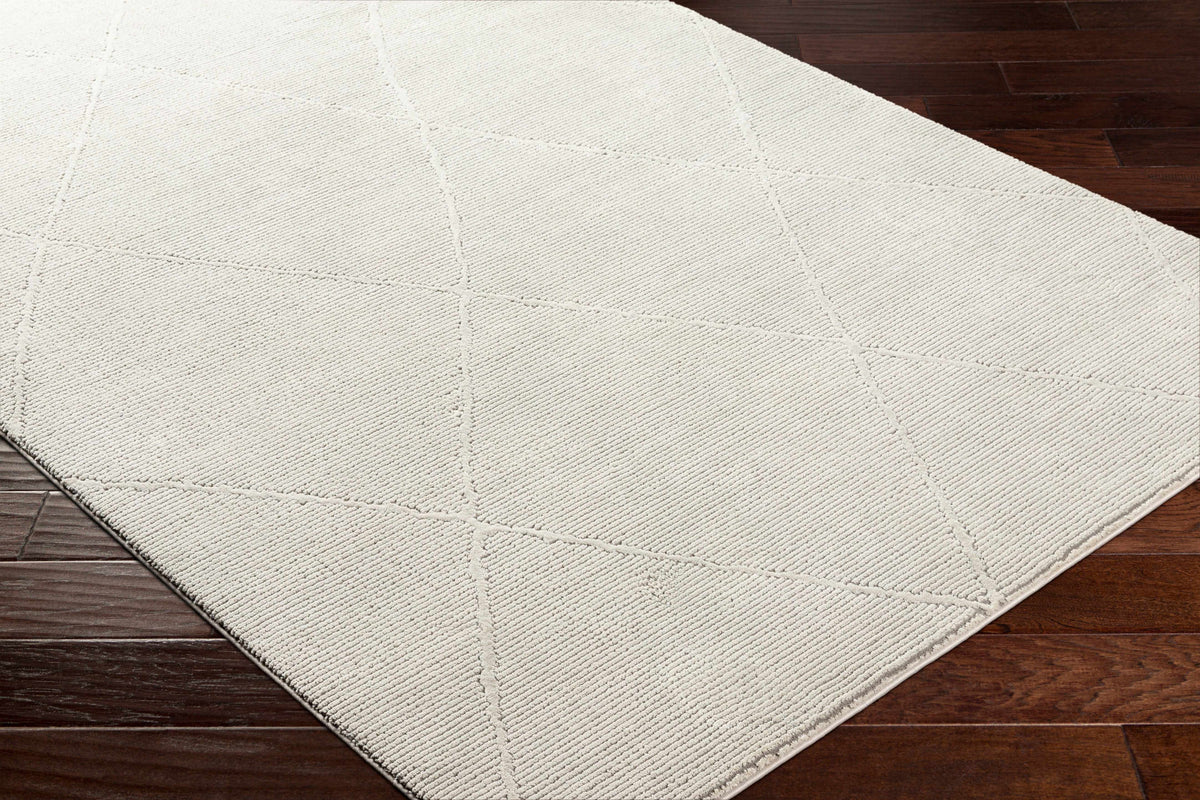 Aldis Grey Plush Textured Washable Rug - Clearance