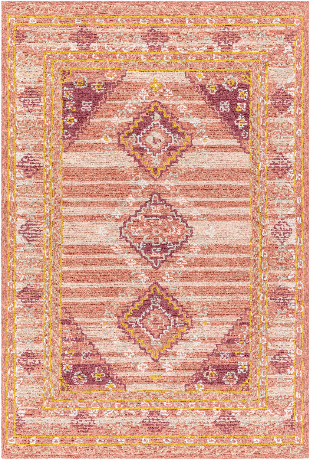 Alena Peach Wool Blend Area Rug - Clearance