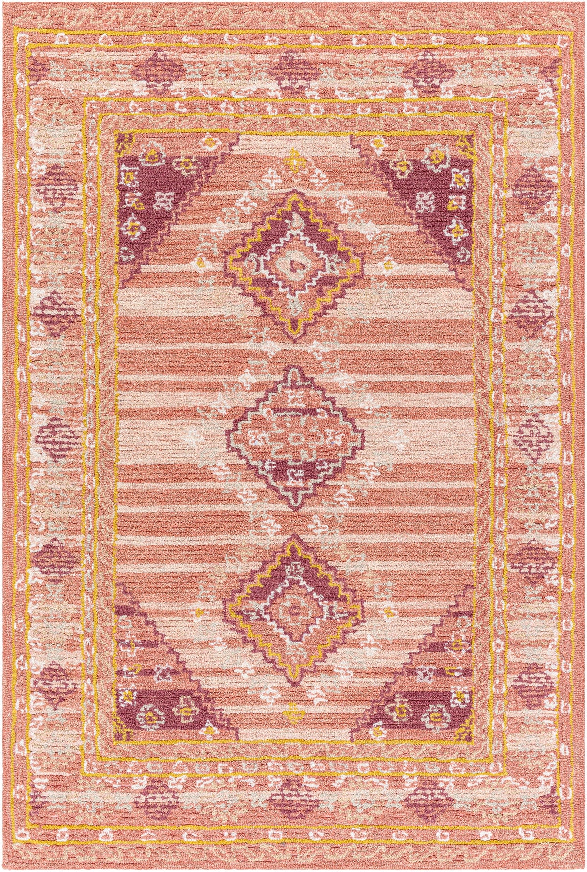Alena Peach Wool Blend Area Rug - Clearance