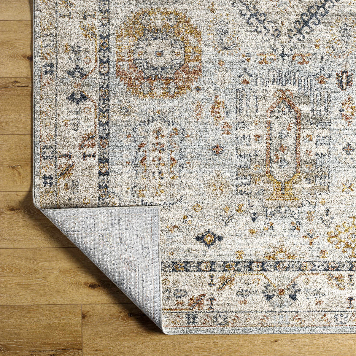 Kamau Cream & Blue Area Rug - Clearance