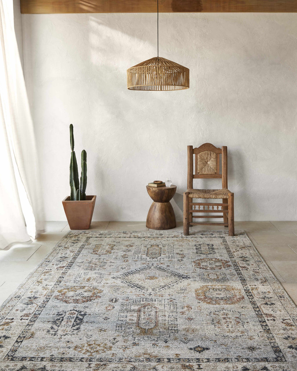 Kamau Cream & Blue Area Rug - Clearance