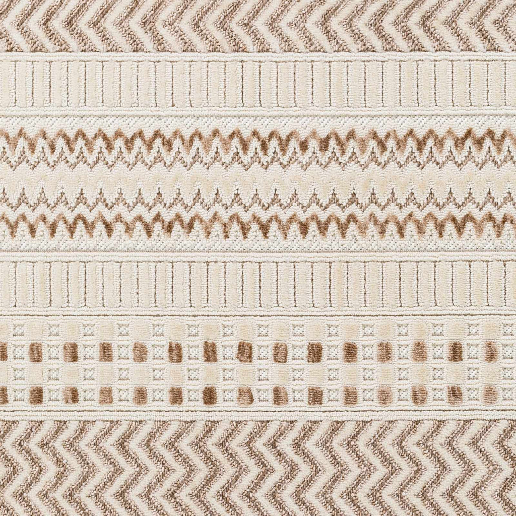 Eiko Beige Textured Saxony Rug with Fringes - Clearance