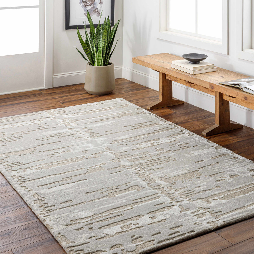 Kadin Gray Abstract Area Rug - Clearance