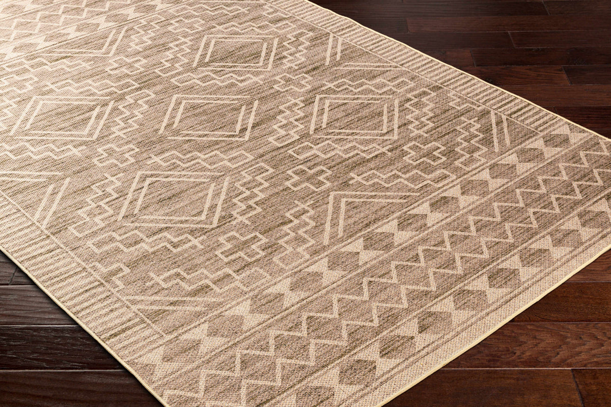 Halle Tan Washable Area Rug - Clearance