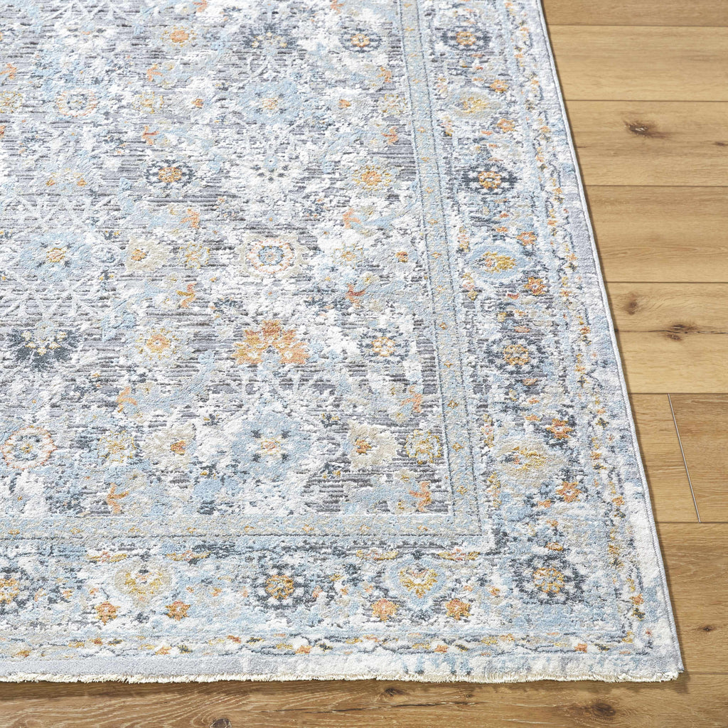 Finn Silver Blue Area Rug - Clearance