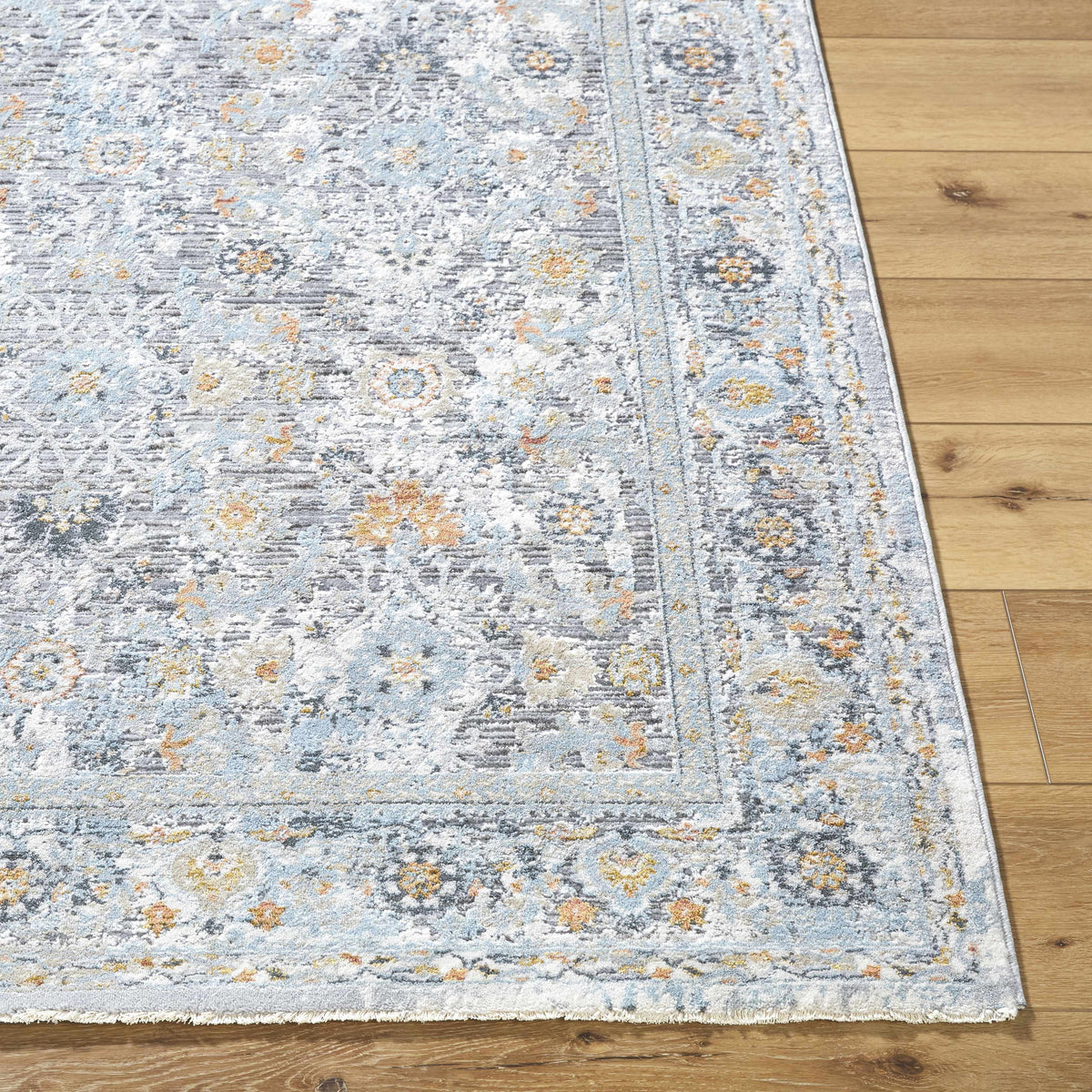 Finn Silver Blue Area Rug - Clearance