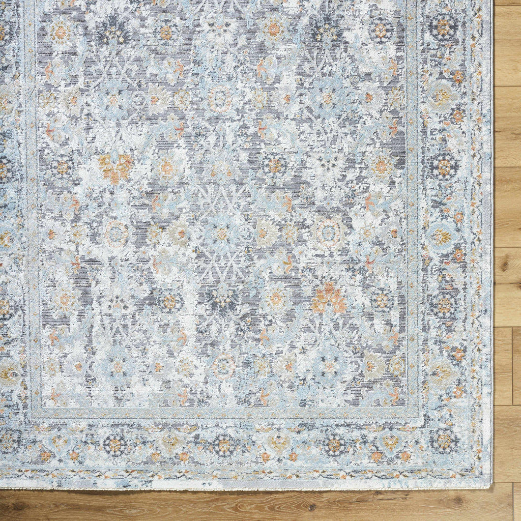 Finn Silver Blue Area Rug - Clearance