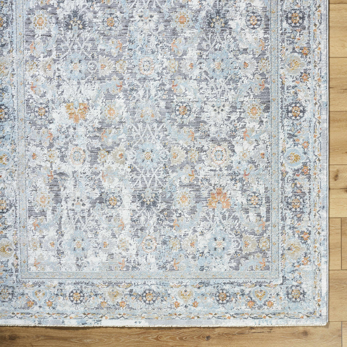 Finn Silver Blue Area Rug - Clearance