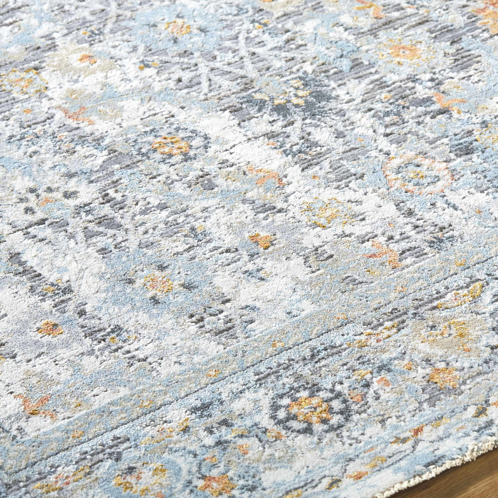 Finn Silver Blue Area Rug - Clearance
