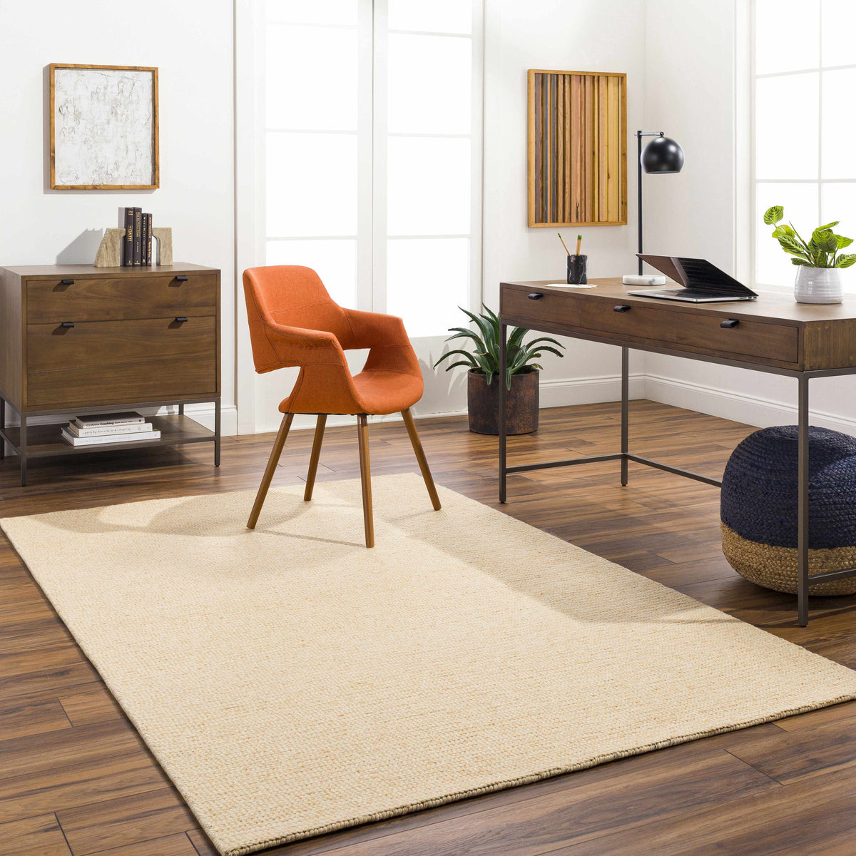 Alyra Yellow Solid Area Rug - Clearance