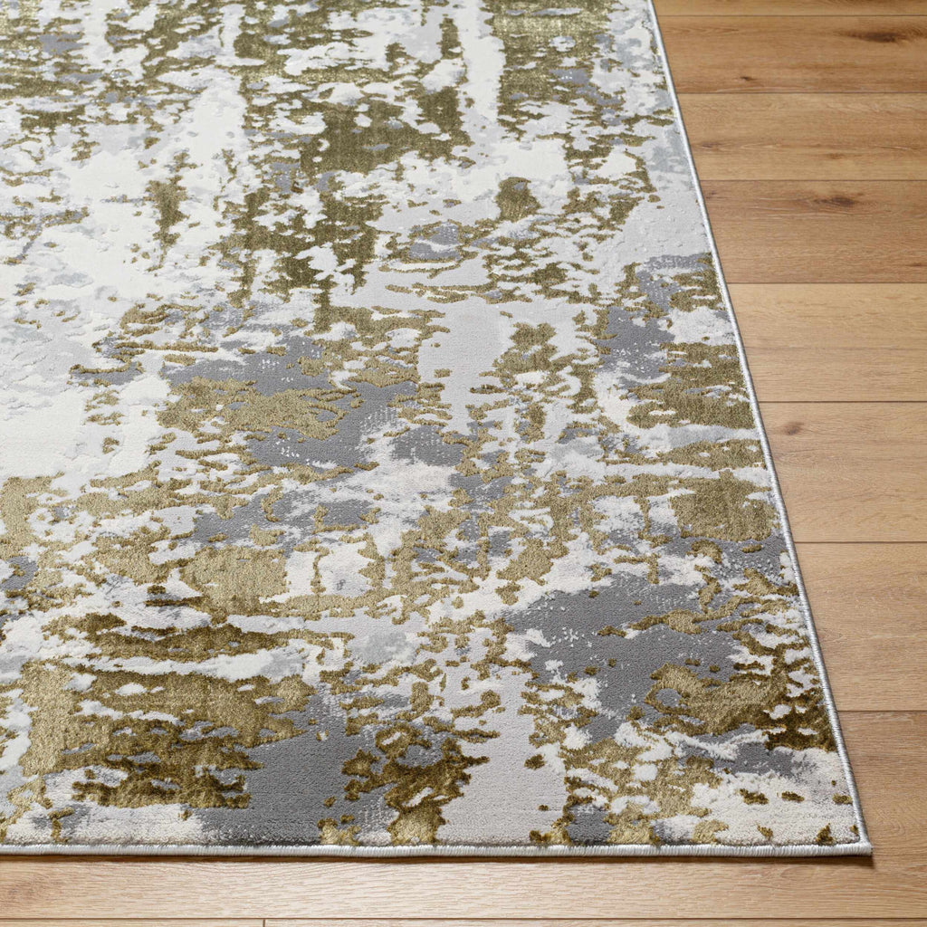 Junko Gray & Green Marble Area Rug - Clearance