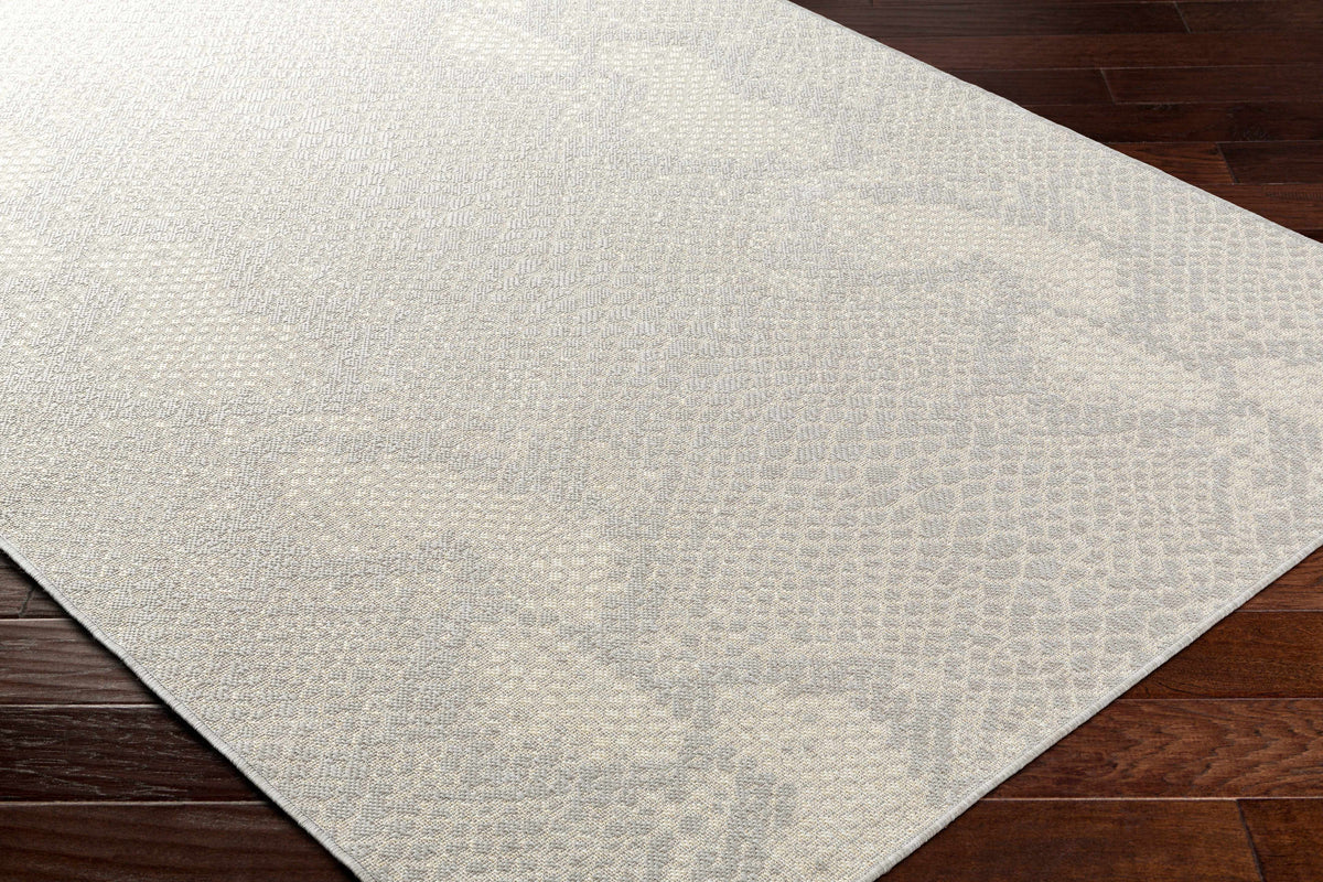 Estee Cream Snake-Patterned Outdoor Area Rug - Clearance
