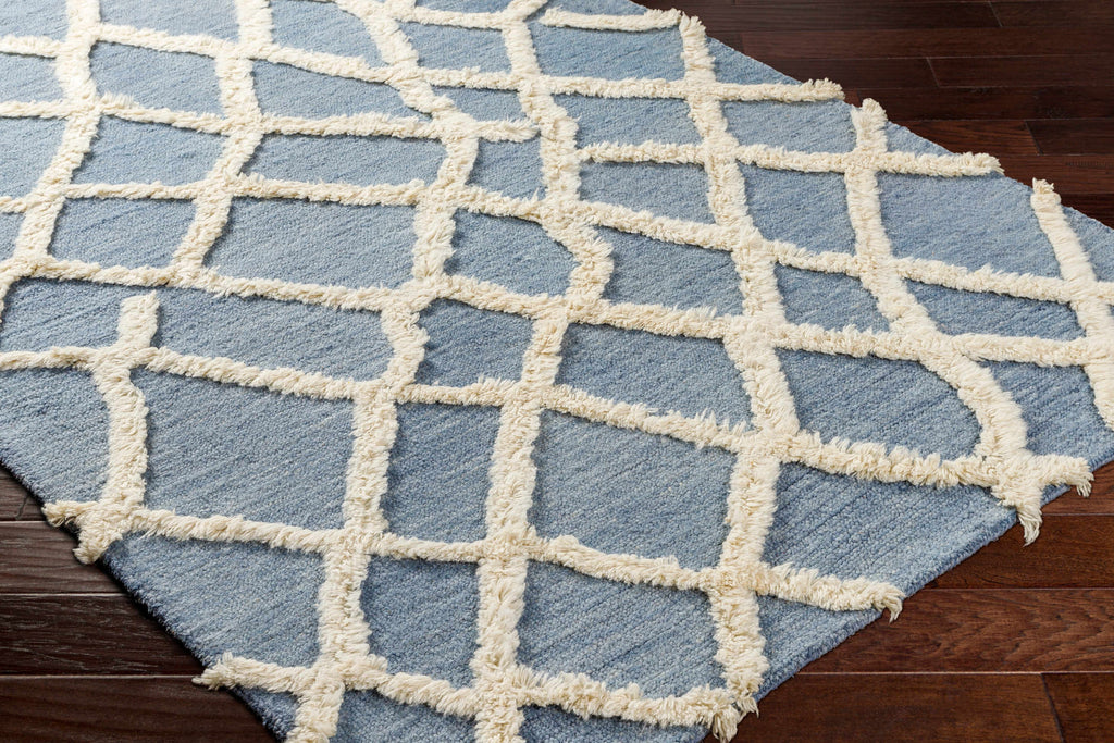 Adica Blue Wool Area Rug - Clearance