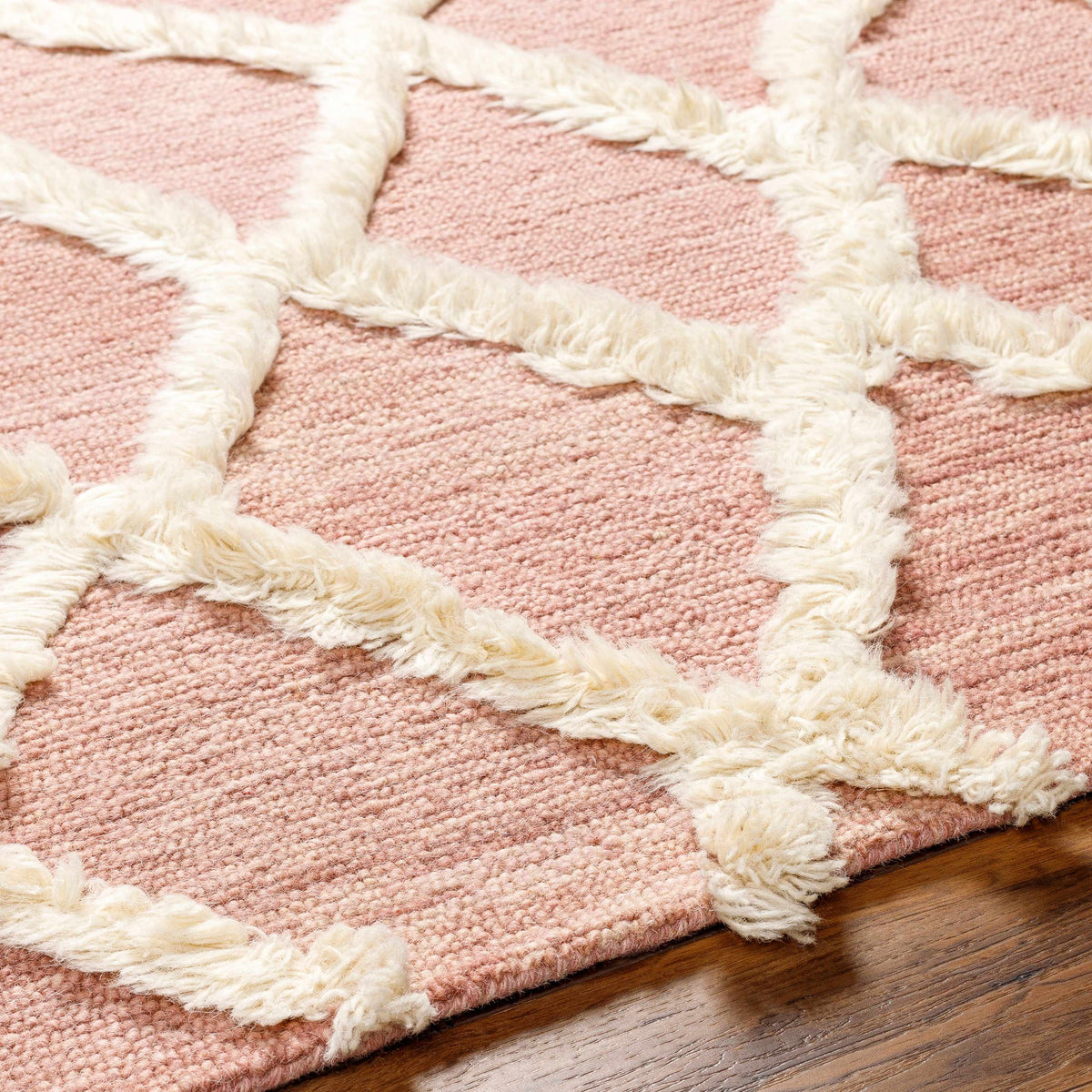 Adica Pink Wool Area Rug - Clearance