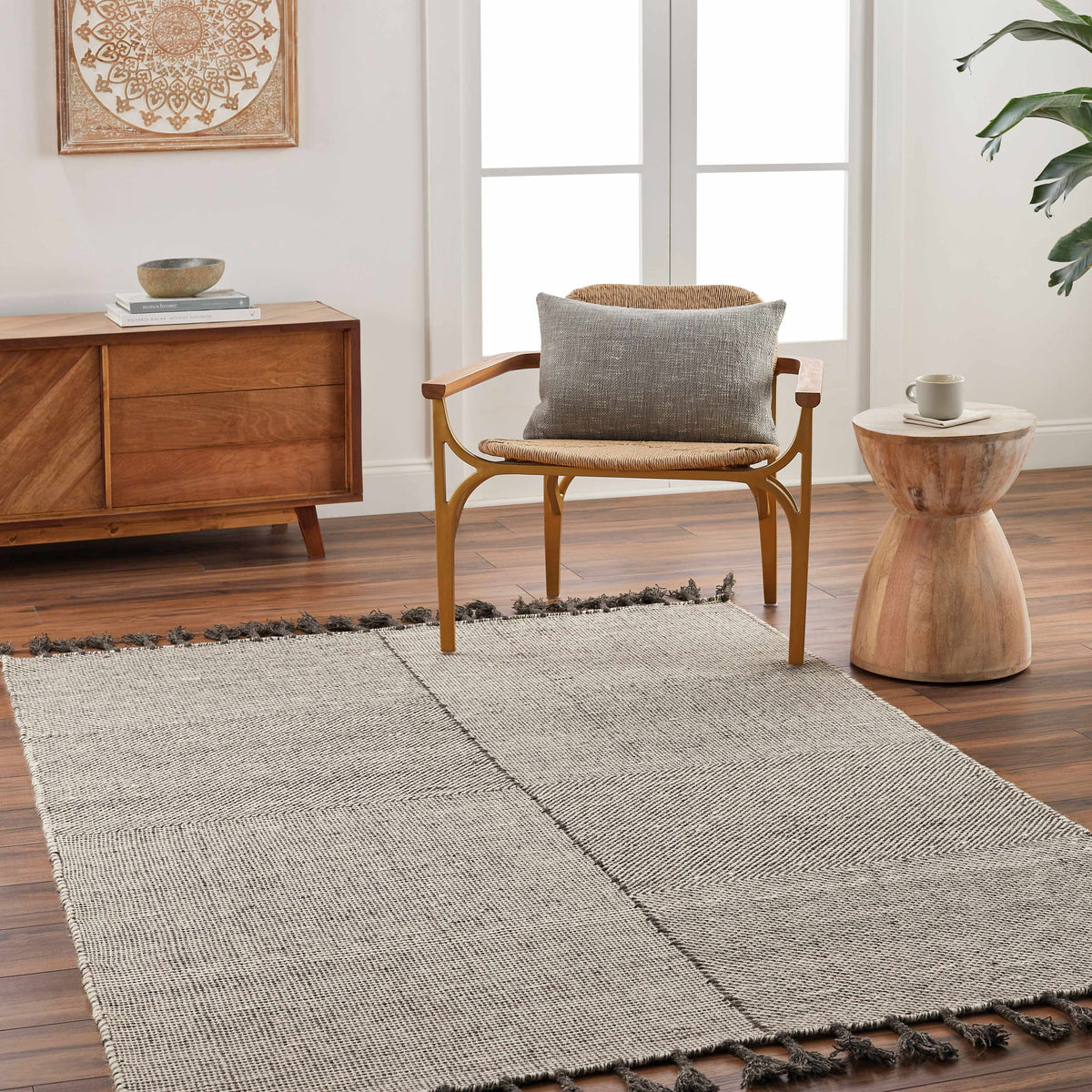 Abhay Gray Wool Area Rug - Clearance